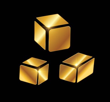 Altın Kutu İllüstrasyon Logo Vektörü simgesi