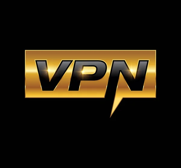Ícone Vetor Logotipo Dourado Inicial Monograma Vpn — Vetor de Stock
