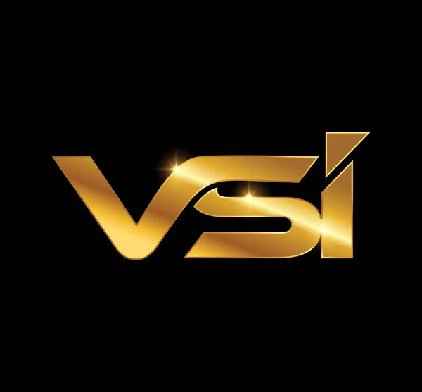 Vsi Monograma Inicial Dourado Logotipo Vetor Ícone —  Vetores de Stock