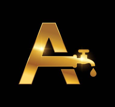 Altın Tesisat Logosu İlk harf A