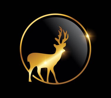 Daire şeklinde altın geyik simgesi