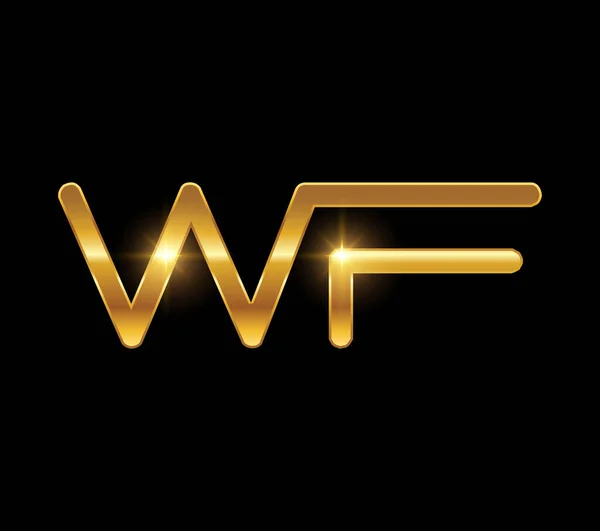 金字首字母Wf — 图库矢量图片