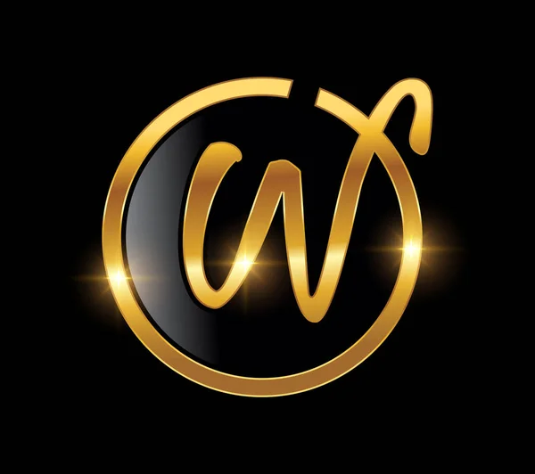 Golden Monogram Logo Initial Letters — Stock Vector