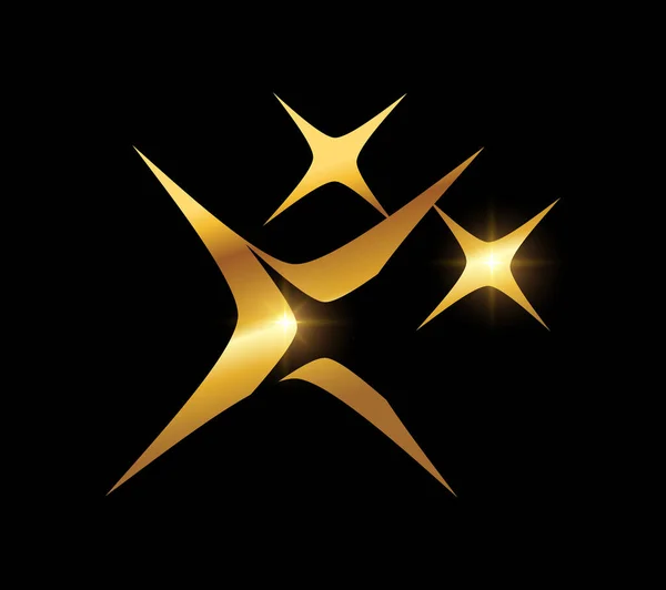 Χρυσό Εικονίδιο Λογότυπου Αστέρα Που Αναβοσβήνει — Διανυσματικό Αρχείο