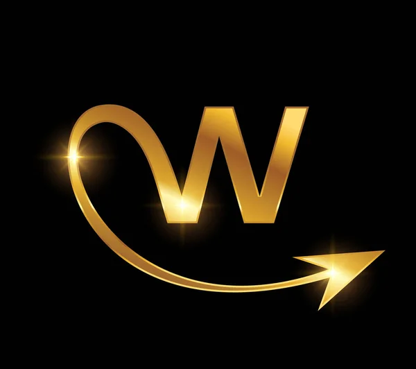 Golden Demon Tail Initial Logo Letter — Stock Vector