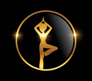 Altın Kadın Fitness Logosu Simgesi