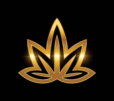 Altın Kenevir Yaprak Logosu Simgesi