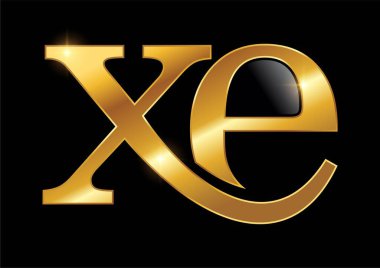 Altın XE Monogram Logosu İlk Harfler