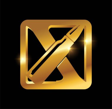 Altın Mermi Monogramı Harf X Resimleri