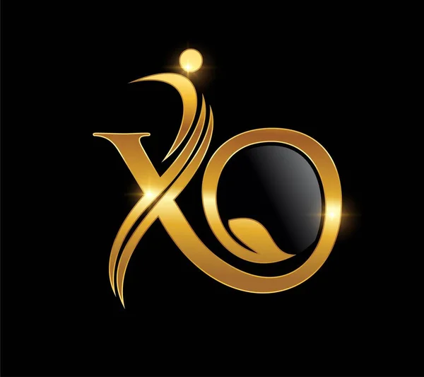 Logo Monograma Dorado Letra Ilustración — Vector de stock