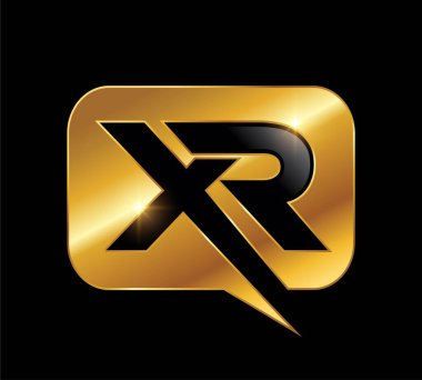 Altın xr monogram logosu İlk harfler