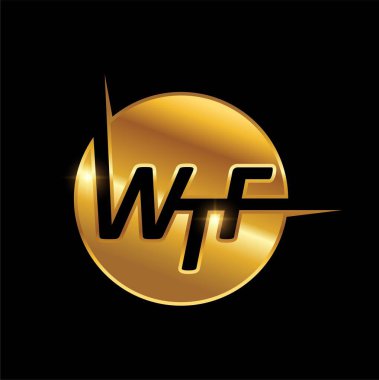 Altın wtf monogram logosu ilk harfler