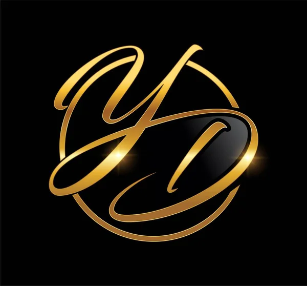 Golden Monogram Logo Počáteční Písmena — Stockový vektor