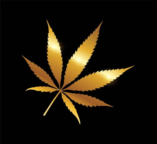 Golden Weed Logo Εικονογράφηση Διάνυσμα — Διανυσματικό Αρχείο