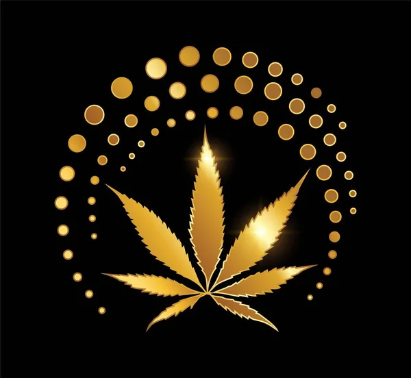 Złote Chwasty Logo Wektor Ilustracji — Wektor stockowy