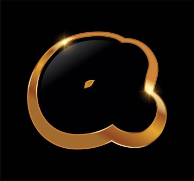 Altın Monogram Logosu Baş harf A