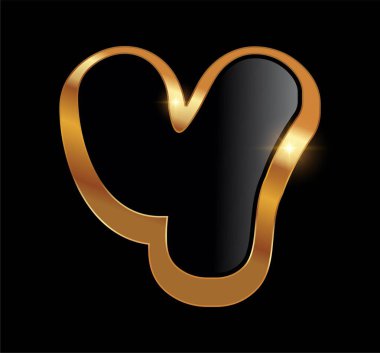 Altın Harf Y Monogram Logo Vektörü İllüstrasyonu