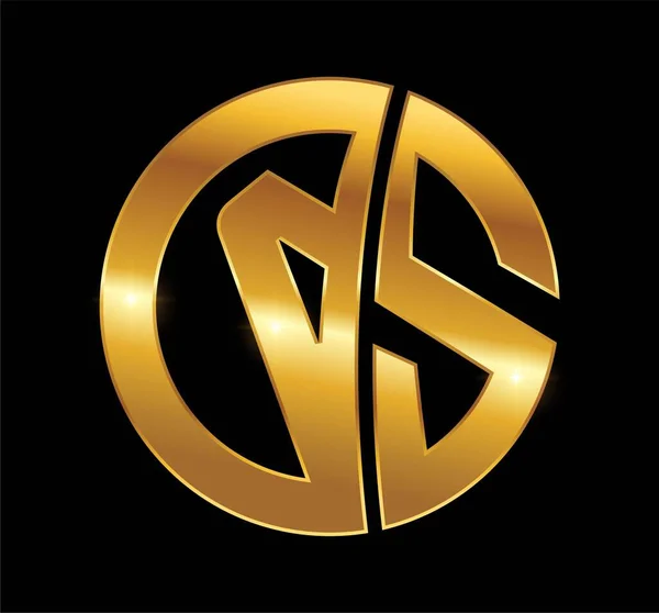 Goldenes Monogramm Logo Anfangsbuchstabe — Stockvektor