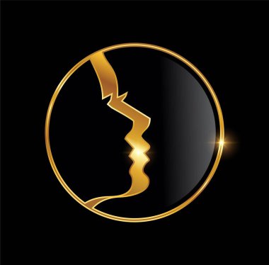 Altın Kadın Logo Vektörü İllüstrasyonu