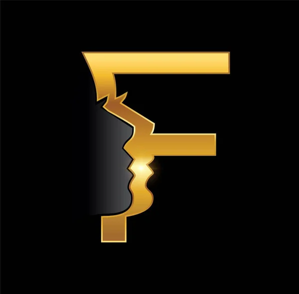 Złote Kobiety Monogram Logo Litera — Wektor stockowy
