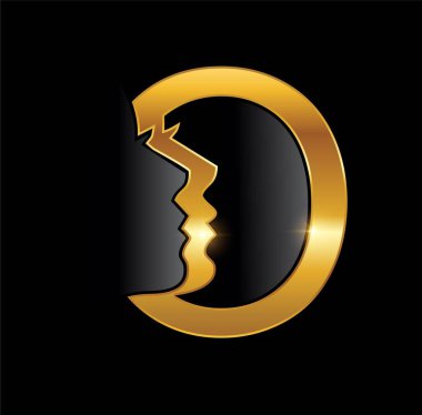 Altın kadın monogram logosu O harfi