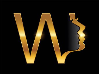 Altın kadın baş harfleri.