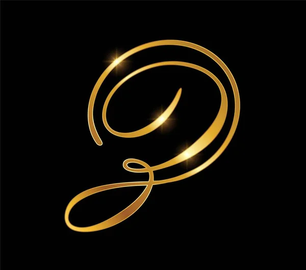 Golden Circle Monogram Logo Initial Letter — Stock Vector
