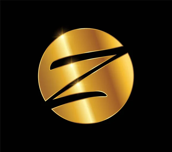Gyllene Cirkeln Monogram Logotyp Inledande Bokstav — Stock vektor