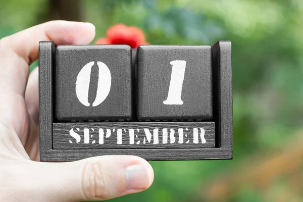 The first of September on the calendar. Big calendar numbers. Perpetual calendar. . High quality photo