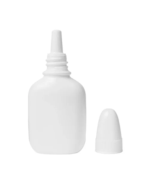 密閉性の高いボトル 鼻の白いボトルが落ちる ナサルは瓶を落とす 高品質の写真 — ストック写真