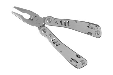 Beyaz arkaplan üzerinde çoklu araç açılır. Beyaz arkaplanda çok araçlı pense izole edildi. Yüksek kalite fotoğraf