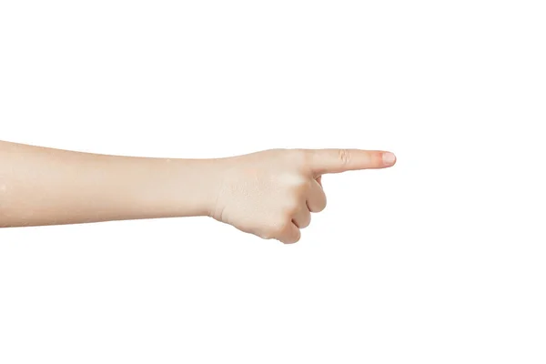Follow Pointing Finger Clear Communication Guidance Decision Making Direction Inglés —  Fotos de Stock