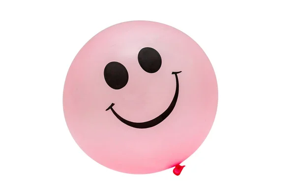 Smiley Tvář Horkovzdušný Balón Izolovaný Bílém Pozadí Kvalitní Fotografie — Stock fotografie