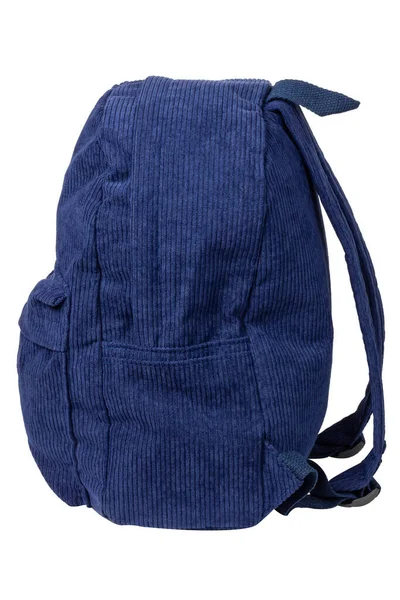 Nahaufnahme Eines Blauen Urbanen Rucksacks Auf Weißem Hintergrund Hochwertiges Foto — Stockfoto