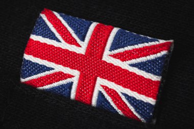 Büyük Britanya bayrağı yakında. İngiltere 'de üretilmiş. Yüksek kalite fotoğraf
