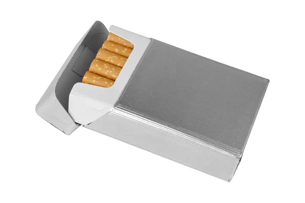 一包香烟 白色背景隔离 一盒香烟高质量的照片 — 图库照片