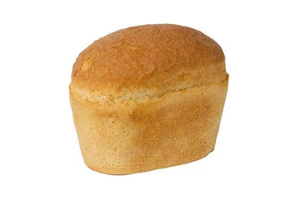 Loaf Bread Isolated White Background White Crispy Bread Bread Brick — Stock Photo, Image
