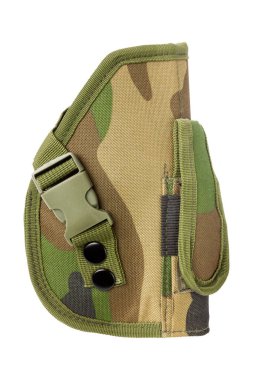 Askeri silah kılıfı beyaz arka planda izole edilmiş. Yüksek kalite fotoğraf