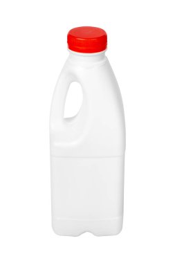 Süt şişesi beyaz arka planda izole edilmiş. Yüksek kalite fotoğraf