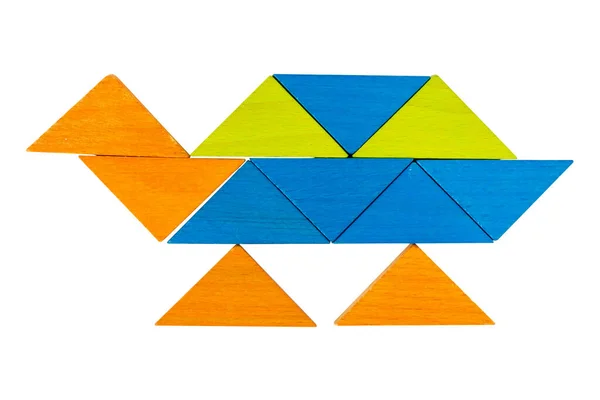 Черепаха Різнокольорових Трикутників Ізольовані Білому Тлі Високоякісна Фотографія — стокове фото