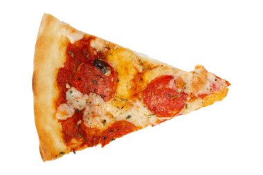 Beyaz arka planda izole edilmiş pizza. Yüksek kalite fotoğraf