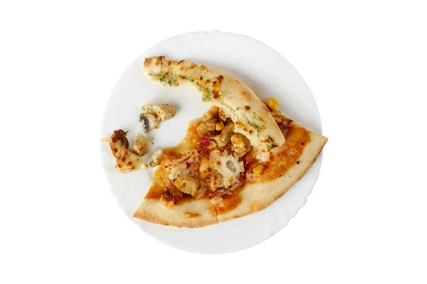 Reste Pizza Isolé Sur Fond Blanc Photo Haute Qualité — Photo