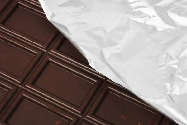 Primo Piano Della Tavoletta Cioccolato Pezzi Cioccolato Foto Alta Qualità — Foto Stock