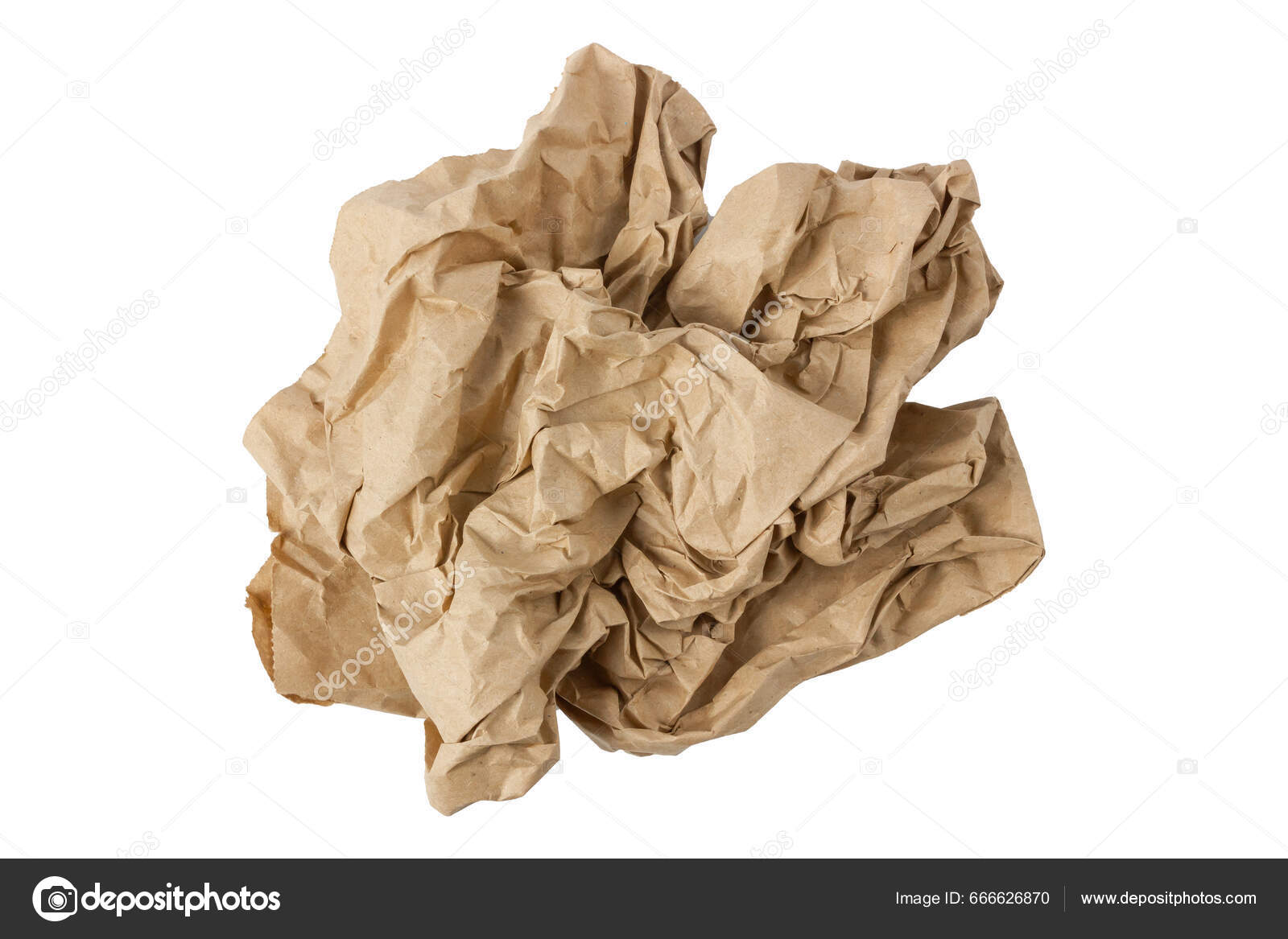Premium Photo  Crumpled brown shipping paper isolated on a white background