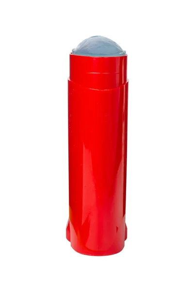 Červený Kontejner Deodoranty Izolovaný Bílém Pozadí Kvalitní Fotografie — Stock fotografie