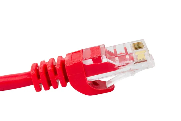 Stecker Auf Ethernet Kabel Isoliert Auf Weißem Hintergrund Hochwertiges Foto — Stockfoto