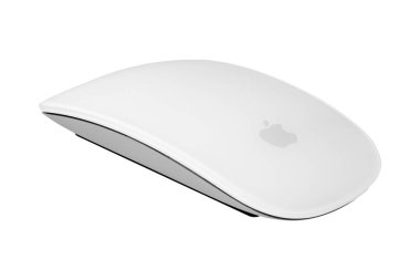UKRAINE, DNEPR - 25 Eylül 2023: Apple Magic Mouse 3. Elmalı kablosuz fare. Yüksek kalite fotoğraf