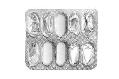 Kabarcık beyazı izole edilmiş. Tablet su topladı. Yüksek kalite fotoğraf