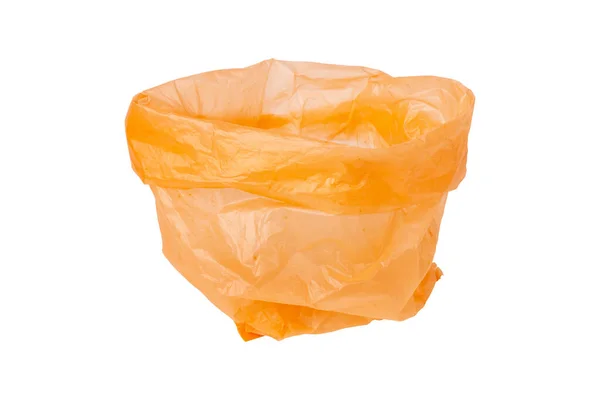 Оранжевый Пластиковый Пакет Изолирован Белом Фоне Высокое Качество Фото Лицензионные Стоковые Изображения