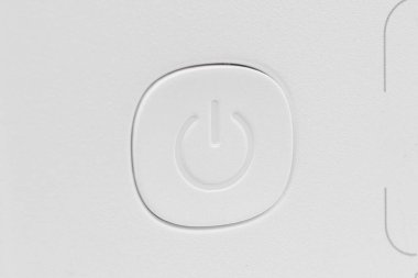 Bir güç düğmesine yakın çekim. Çeşitli yaratıcı ihtiyaçlar için uygun